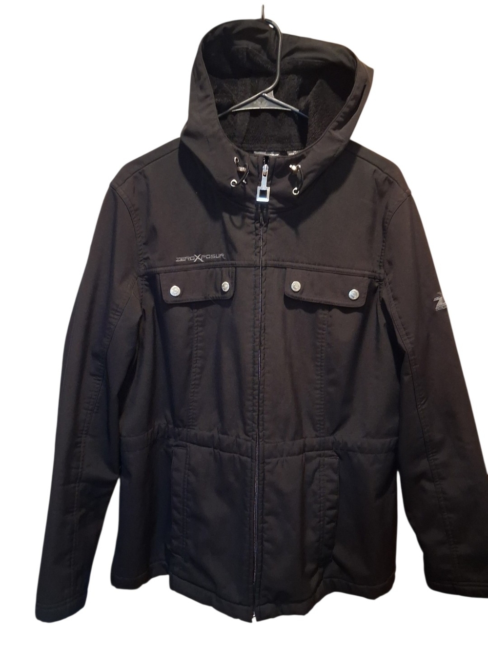 ZeroXposur Womens Black Hooded Winter Jacket